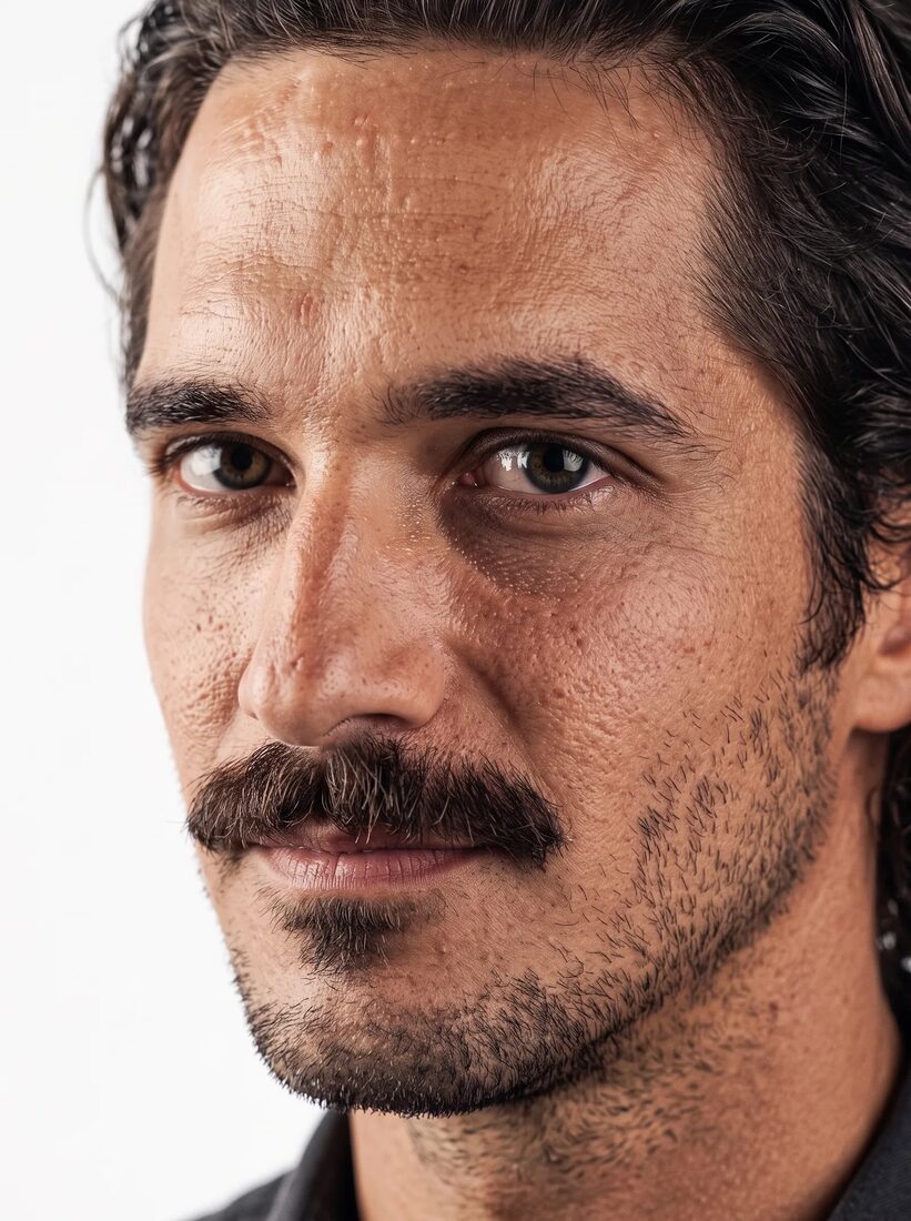 Enrique, retrato de frente sobre fondo blanco