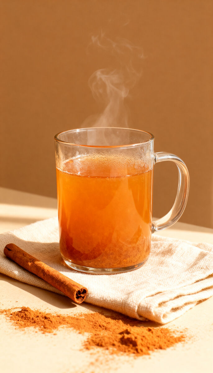 Taza de infusión humeante
